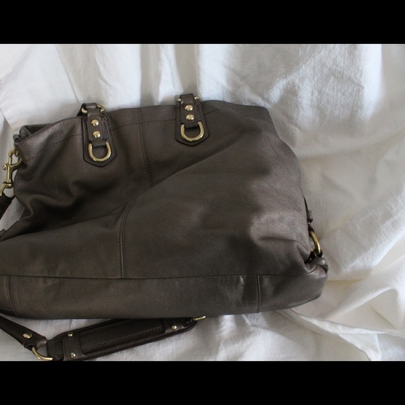 Coach Ashley Large Dark Grey Leather Carryall Bag - Picture 4 of 8